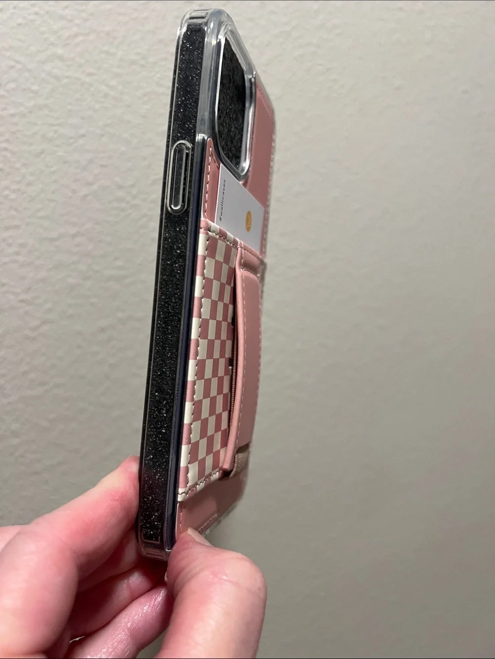 Walli Case “Blush Check” IPhone 13 Pro Max Pink Cream Check New Condition